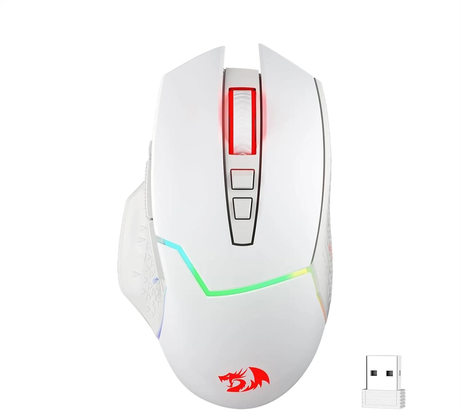 Redragon M690-1 Wireless Optical Gaming Mouse 2400 DPI Remapping Keys | 5 DPI Levels, 8 Buttons, 2.4G Wireless — M690 PRO White