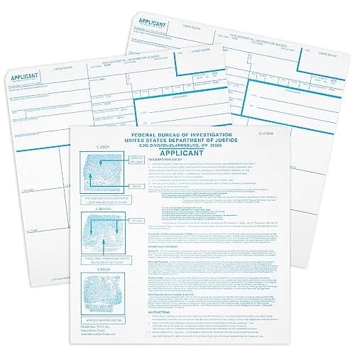 NATIONAL GUN TRUSTS FD-258 Fingerprint Cards 8 x 8 inches | Made in USA, 3 Pack, Heavy Card Stock thumbnail 2