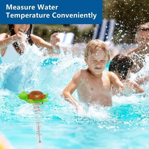 Unipool Floating Pool Thermometer Turtle Style with String | Large Display, Fahrenheit & Celsius, Shatter Resistant thumbnail 6