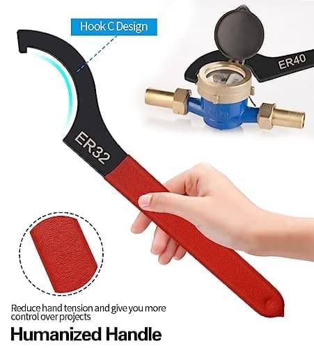 Mdvora 6pcs Coilover Spanner Wrench Set, C-Shape Shock Hook Wrench Tools | Durable Alloy Steel & Rubber Handle thumbnail 8