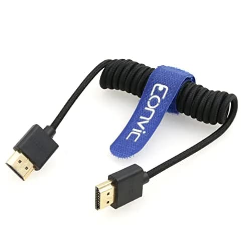 Eonvic 8K HDMI Extender Cable 48Gbps 1m (3.3ft) | High Speed Coiled Cable for Atomos Ninja V, Sony a7siii, Portkeys BM5 Monitor thumbnail 2
