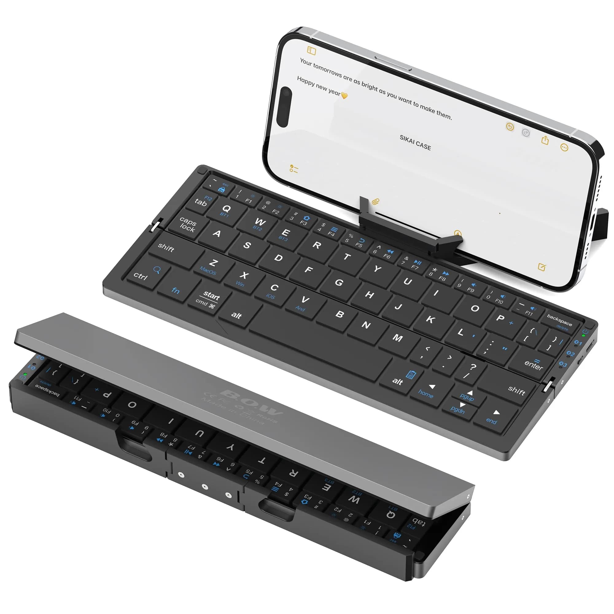 SIKAI CASE Foldable Bluetooth Keyboard with Magnetic Stand, 60-Key Mini Portable Wireless Keyboard | Quiet Scissor-Foot Keys - main product image