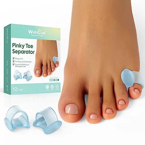 Welnove Pinky Toe Separator, Toe Spacer, Bunion Corrector for Women, 12PCS, Blue | Prevents Rubbing & Relieves Pressure thumbnail 1