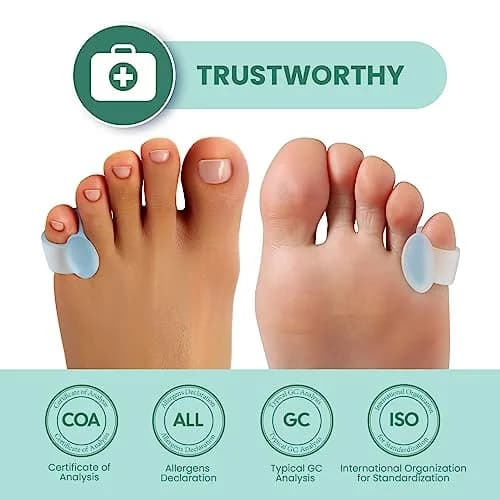 Welnove Pinky Toe Separator, Toe Spacer, Bunion Corrector for Women, 12PCS, Blue | Prevents Rubbing & Relieves Pressure thumbnail 4