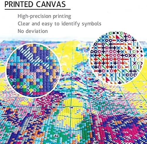 Paintcolor Halloween Horror Stamped Cross Stitch Kit for Adults Beginners 30x40cm (11.8x15.8inch) | Includes Pre-Printed Fabric, Threads, Needles thumbnail 5
