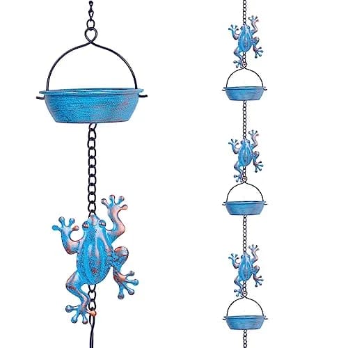 giole Frog Rain Chains 3.47m (11.4ft) | Decorative Metal Downspout Alternative for Indian Homes thumbnail 1
