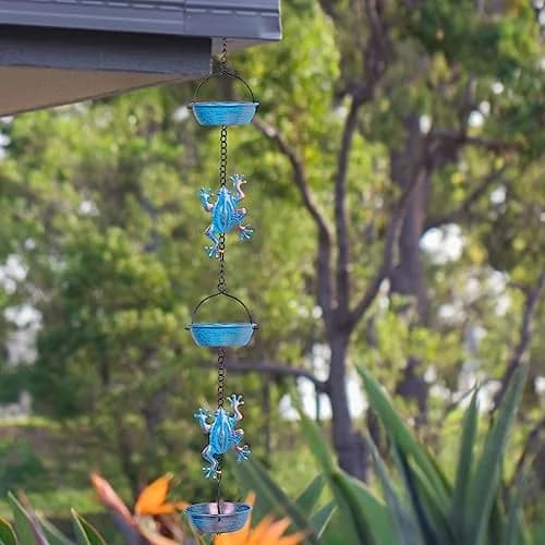 giole Frog Rain Chains 3.47m (11.4ft) | Decorative Metal Downspout Alternative for Indian Homes thumbnail 4
