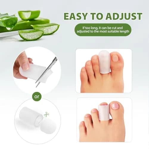 Bukihome Silicone Toe Protectors - 12 Pack Gel Toe Sleeves for Pain Relief & Protection (8L + 4S) | Aloe Vera & Essential Oils thumbnail 3