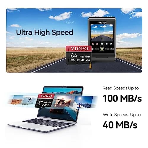 VIOFO 64GB Industrial Grade High Endurance microSDXC Card with Adapter | Dash Cam Ready thumbnail 2