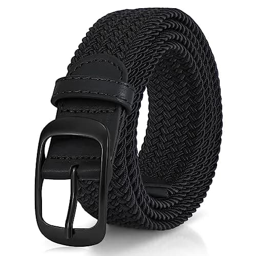 XZQTIVE Braided Stretch Belt for Men & Women, 3.5cm (1.38in) Wide, Adjustable Fit for Waist 42-46in | Breathable Elastic Woven Belt thumbnail 1
