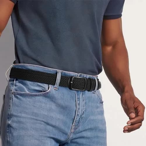 XZQTIVE Braided Stretch Belt for Men & Women, 3.5cm (1.38in) Wide, Adjustable Fit for Waist 42-46in | Breathable Elastic Woven Belt thumbnail 2