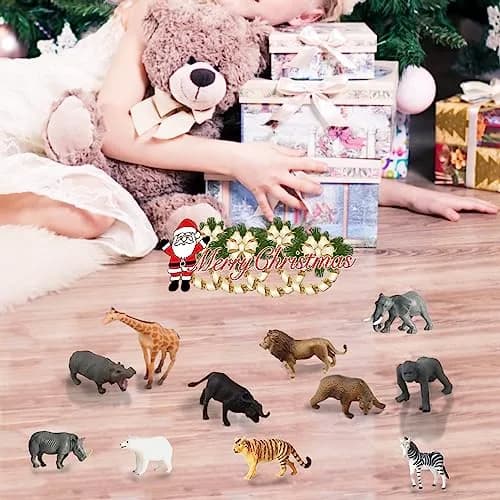 RUSON 12 Pcs Mini Safari Animals Figures Toys | Realistic Jungle Zoo Animal Figurines for Kids thumbnail 6
