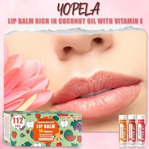 Yopela 112 Pack Natural Lip Balm | Hydrating, Soothing & Repairing Lip Care with Vitamin E & Coconut Oil thumbnail 3