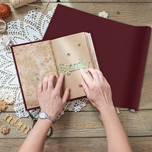 PerKoop Book Cloth Fabric Surface 40x16 Inch Dark Red | Classic Bookbinding Material thumbnail 5
