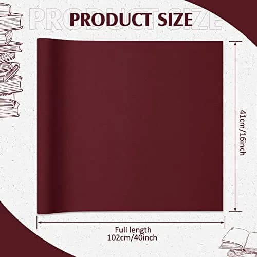 PerKoop Book Cloth Fabric Surface 40x16 Inch Dark Red | Classic Bookbinding Material thumbnail 2