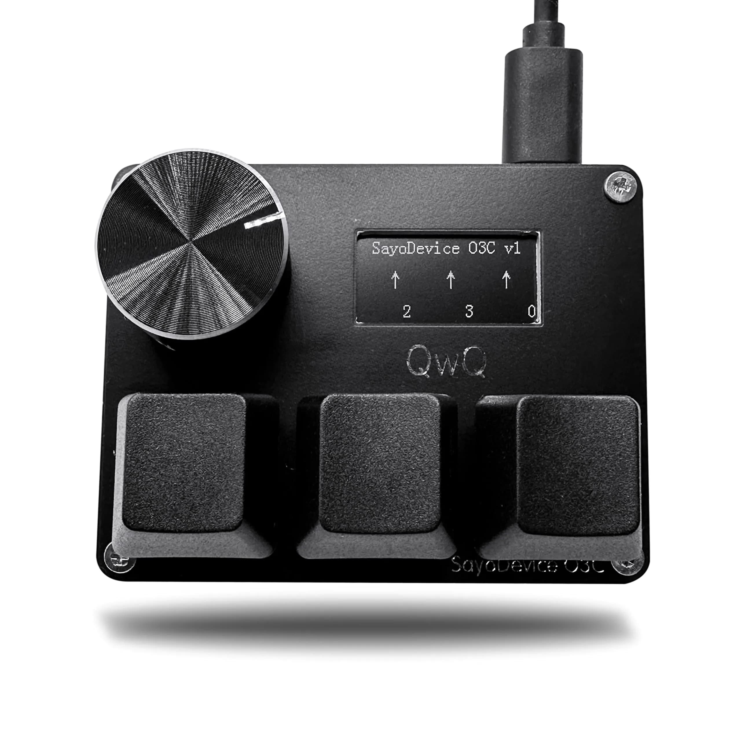 BTXETUEL SayoDevice O3C Mini Keypad with Hall Switches, Knob, Screen & 8000Hz Polling | 3 Magnetic Linear Switches