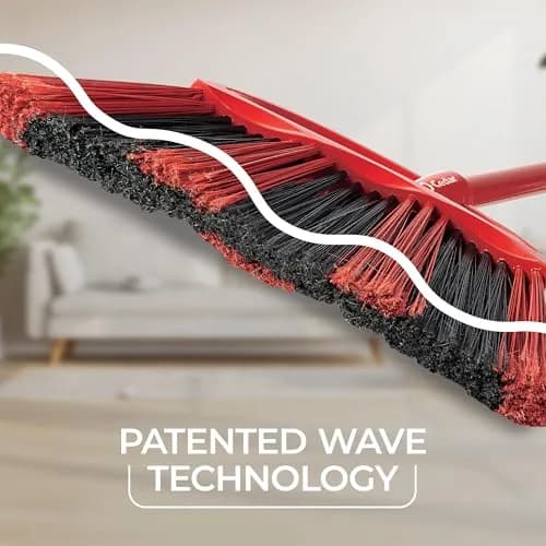 O-Cedar One Sweep Broom & Step-On Dustpan Set | Patented Wave Bristles Remove Over 99% of Dirt in One Pass | Lightweight & Quiet for Pet-Friendly Cleaning thumbnail 2