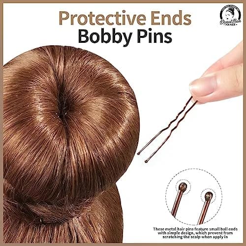 Teenitor Hair Bun Maker Set with Bobby Pins, 4 Sizes Light Brown | Sleek Ballet Buns for Kids & Adults thumbnail 4