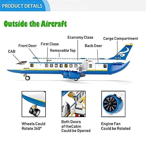 ENHANA City Airplane Station Building Blocks 463 Pieces | STEM Learning Toy for Kids 6-12 thumbnail 5