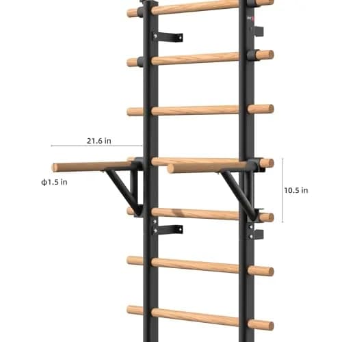 DHT Double Bar Bracket for Swedish Ladder | Adjustable Upper Body Exercise Accessory thumbnail 5