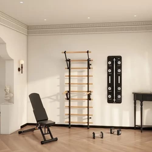 DHT Double Bar Bracket for Swedish Ladder | Adjustable Upper Body Exercise Accessory thumbnail 7