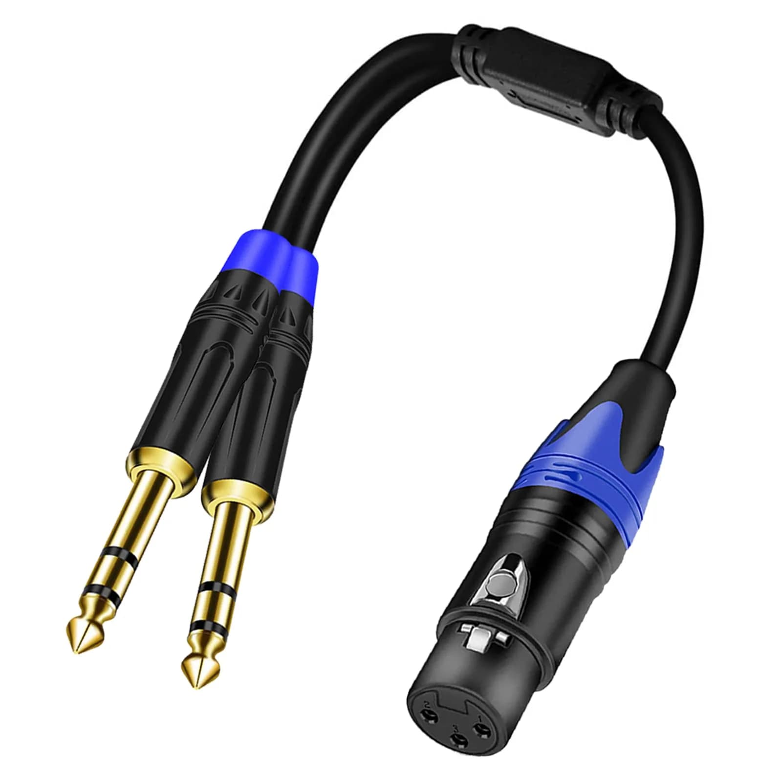 Seefeful 6.35mm Dual TRS to XLR Male Cable 0.3m (11.8 inches) | Balanced Audio Y Splitter for Microphones & Mixers — 11.8inch-Female