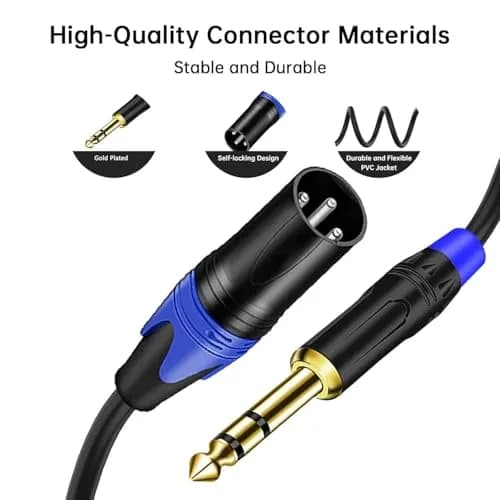 Seefeful Dual 1/4" TRS to XLR Male Cable 2m (6.6ft) | Balanced Audio Y Splitter Patch Cord for Microphone, Mixer, Amplifier thumbnail 5