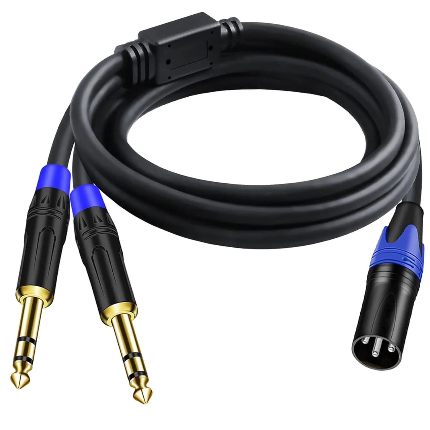 Seefeful 6.35mm Dual TRS to XLR Male Cable 0.3m (11.8 inches) | Balanced Audio Y Splitter for Microphones & Mixers — 6.6ft-Male