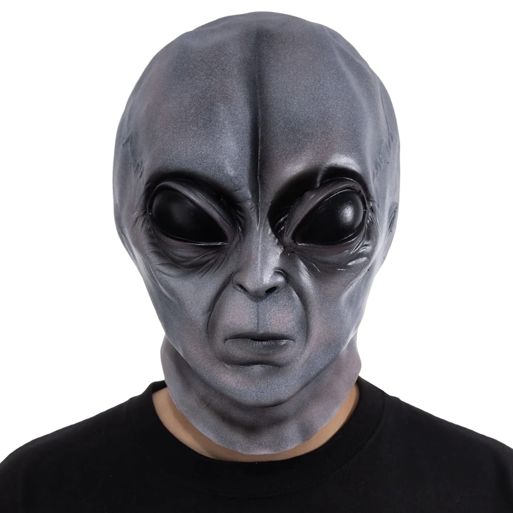 Vmonke Alien Face Mask | Realistic Extraterrestrial Prank Halloween Costume (12x2 inch) - main product image