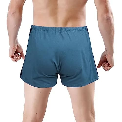 SIQITECHNO Post Surgery Underwear Cotton Tear away Reusable Boxer Shorts Blue | Breathable & Reusable Recovery Briefs thumbnail 2