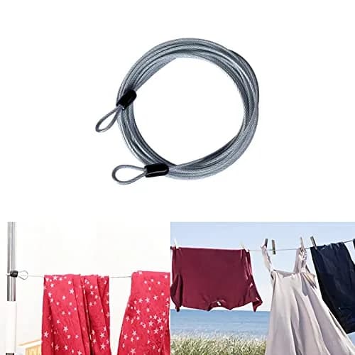 GOMRQING 30FT (914cm) Security Cable Lock | Braided Steel Coated Wire Rope for Outdoor Travel & Luggage thumbnail 4