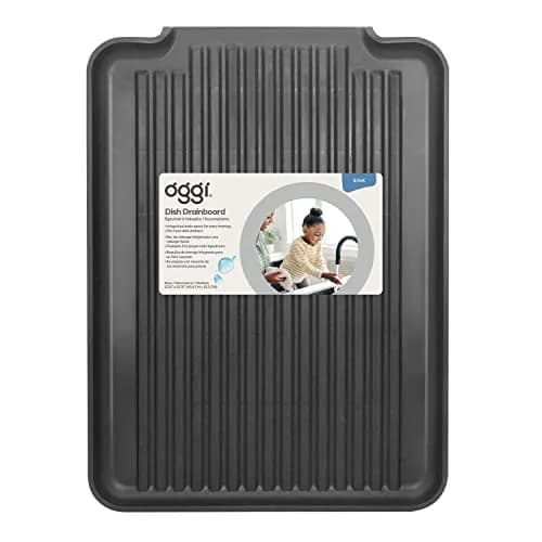 Oggi Black Dish Drain Board & Drying Rack Tray 43.8cm (17.25") | Ideal Rigid Drainboard for Kitchen Counters thumbnail 6