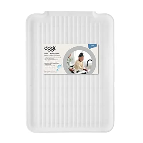 Oggi White Rigid Dish Drain Board & Drying Tray 44cm x 31.7cm (17.25 x 12.75'') | Drains Water Directly to Sink thumbnail 6