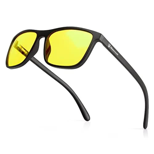 Bloomoak Blue Light Blocking Glasses - Yellow Lens - 58mm Lens Width, 145mm Arm Length | Filters 99% Blue-Green Light for Sleep & Gaming thumbnail 1