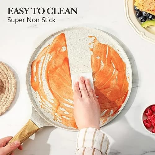 SENSARTE 12 Inch (30.48 cm) Ceramic Nonstick Crepe Pan | Induction Compatible Dosa Tawa thumbnail 5