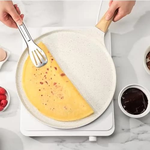 SENSARTE 12 Inch (30.48 cm) Ceramic Nonstick Crepe Pan | Induction Compatible Dosa Tawa thumbnail 7