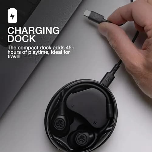 JLab Work Buds True Wireless Earbuds with Detachable Boom Mic, Black, 55+ Hrs Playtime | Bluetooth 5.3 Multipoint thumbnail 5