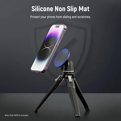 NEEWER Magnetic Phone Tripod Mount Adapter with 1/4" Holes & 600g Load Capacity | Black Aluminum Alloy thumbnail 5