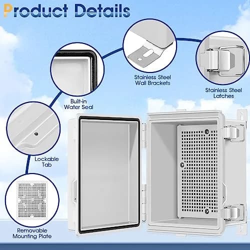 XINYIELE Waterproof Outdoor Project ABS Plastic Junction Box 8.7"X6.7"X4.5" | Weatherproof Dustproof Enclosure thumbnail 3