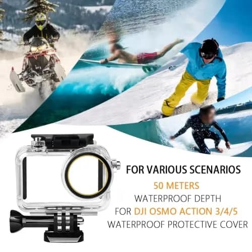 HoneTeek Waterproof Case for DJI Osmo Action 3/4/5 with Anti Fog Inserts | 50M Dive Rated, Crystal Clear Image Quality thumbnail 6