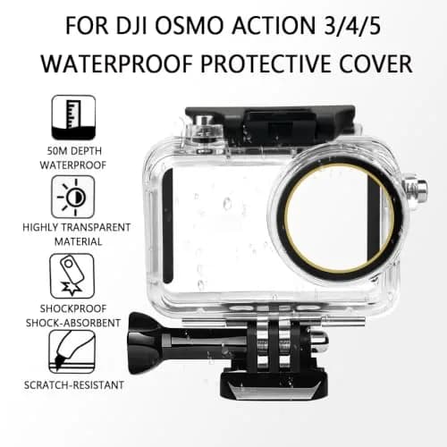 HoneTeek Waterproof Case for DJI Osmo Action 3/4/5 with Anti Fog Inserts | 50M Dive Rated, Crystal Clear Image Quality thumbnail 3