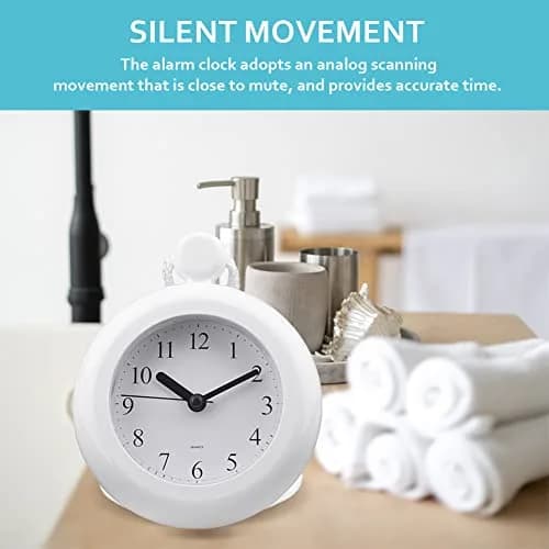 LVOERTUIG Waterproof Shower Clock, Silent Analog Bathroom Clock with Rope & Stand | IP3 Waterproof thumbnail 6