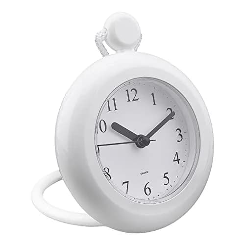 LVOERTUIG Waterproof Shower Clock, Silent Analog Bathroom Clock with Rope & Stand | IP3 Waterproof thumbnail 3