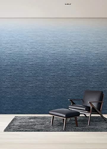 A-Street Prints Walls by Katie Hunt Into The Deep Dark Blue Ombre Wall Mural | Modern Blue Gradient with Textural Grasscloth Detailing thumbnail 4