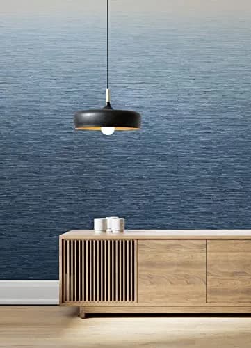 A-Street Prints Walls by Katie Hunt Into The Deep Dark Blue Ombre Wall Mural | Modern Blue Gradient with Textural Grasscloth Detailing thumbnail 7