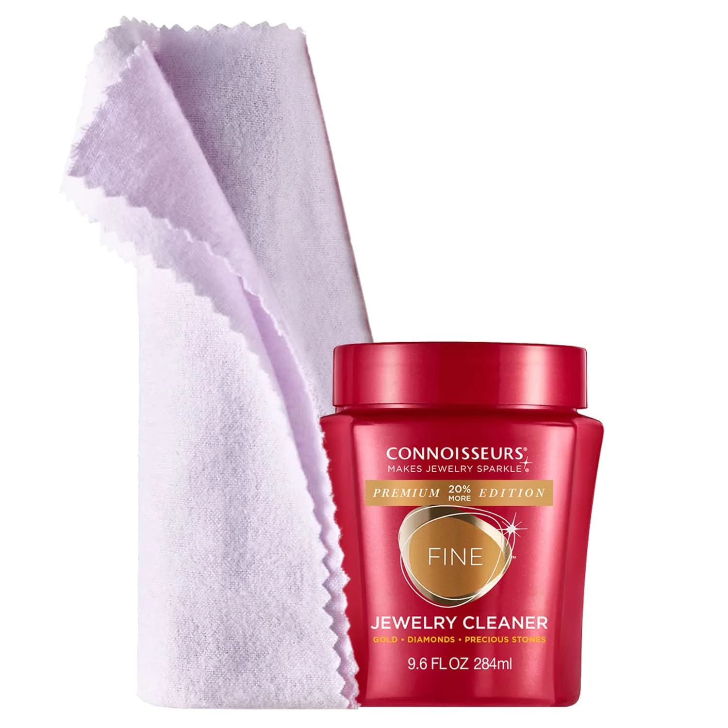 Connoisseurs Fine Jewelry Cleaner Solution 480ml (19.2 Fl Oz) | Ammonia-Free Formula for Gold, Platinum, Diamonds & Gemstones