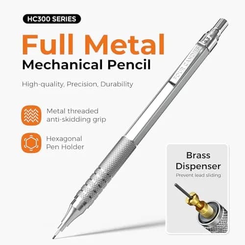 Four Candies Metal Mechanical Pencil Set 0.5mm & 0.7mm (2-Pack) | Smooth Writing Instrument for Students & Professionals thumbnail 2