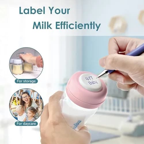 Maymom Screw Lids Aka Travel Caps with Rewritable Sealing Disc 6 Count (Pink) | Compatible with Avent Bottles thumbnail 6