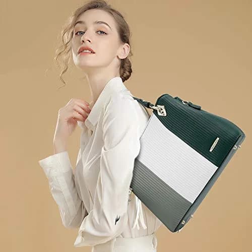 Pomelo Best Women's Top-Handle Satchel Bag 29.2 cm (11.5 in) | Multi-Pocket PU Leather Shoulder Crossbody Bag thumbnail 3