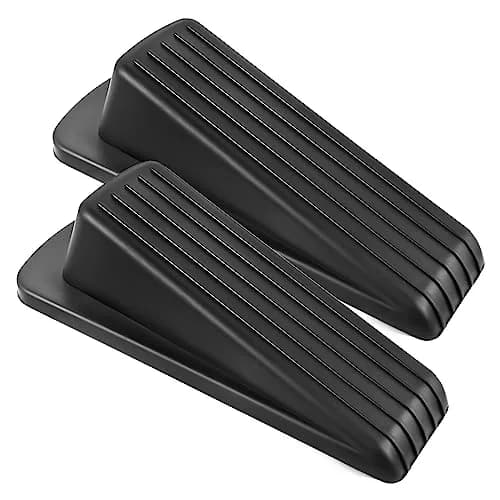 JZWBLILY Black Door Stopper Wedge 2 Pack | Premium Rubber for Heavy Duty Doors thumbnail 1